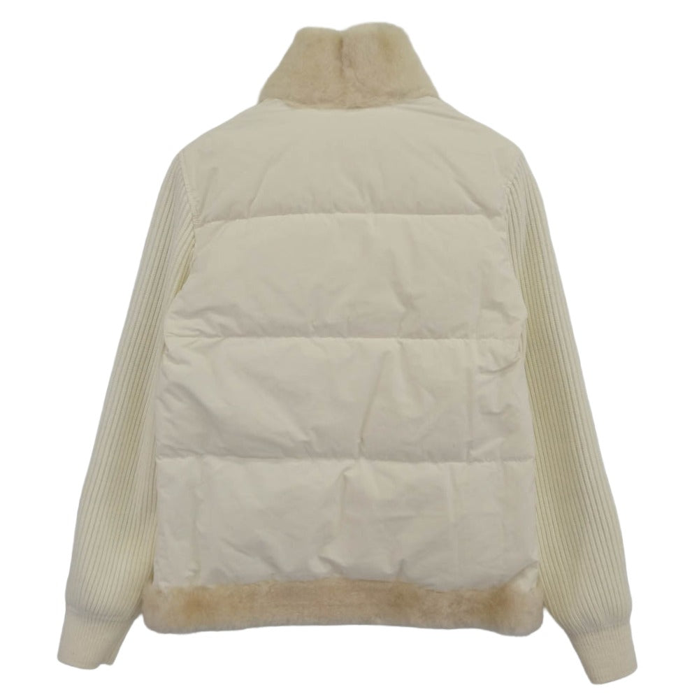 1piu1uguale3 ウノピュウノウグァーレトレ MRB601 LAB049 RIB SLEEVE MOUTON STAND リブ スリーブ ムートン スタンド ダウンジャケット オフホワイト系 3【中古】