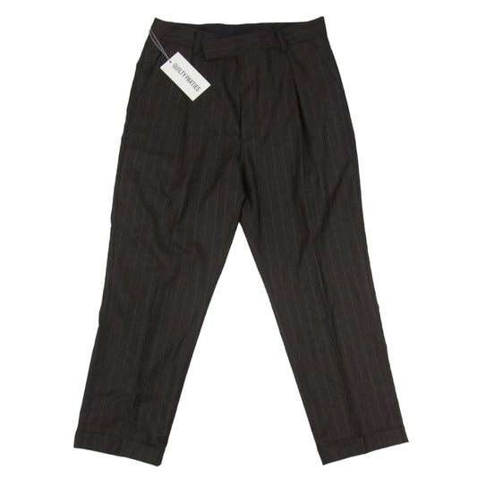 WACKO MARIA ワコマリア 21SS 21SS-WMP-TR09 Ermenegildo Zegna エルメネジルドゼニア生地 pleated trousers ストライプ プリーツ プリーテッド トラウザース スラックスパンツ ブラウン系 S【極上美品】【中古】