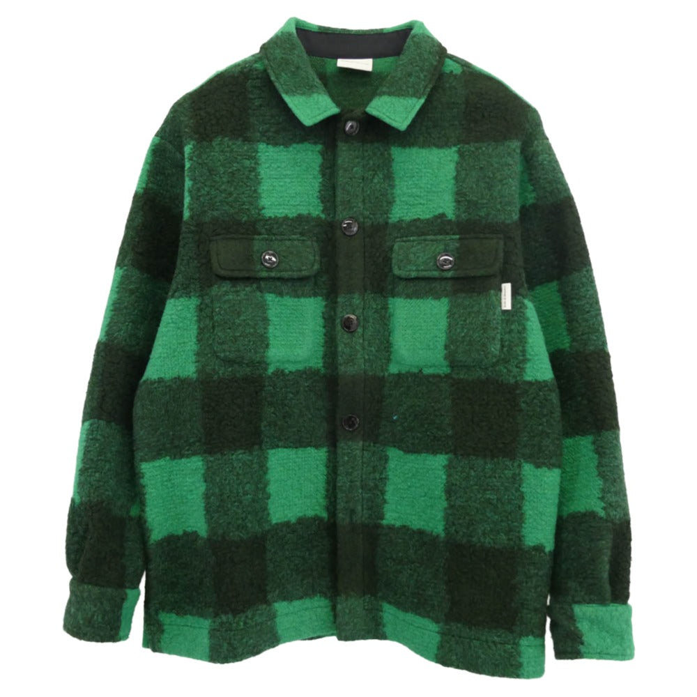 ドロールドムッシュ A-JT127-PL005 CARREAUX SHT JACKET チェック ソフト オーバー シャツ ジャケット グリーン系 M【中古】