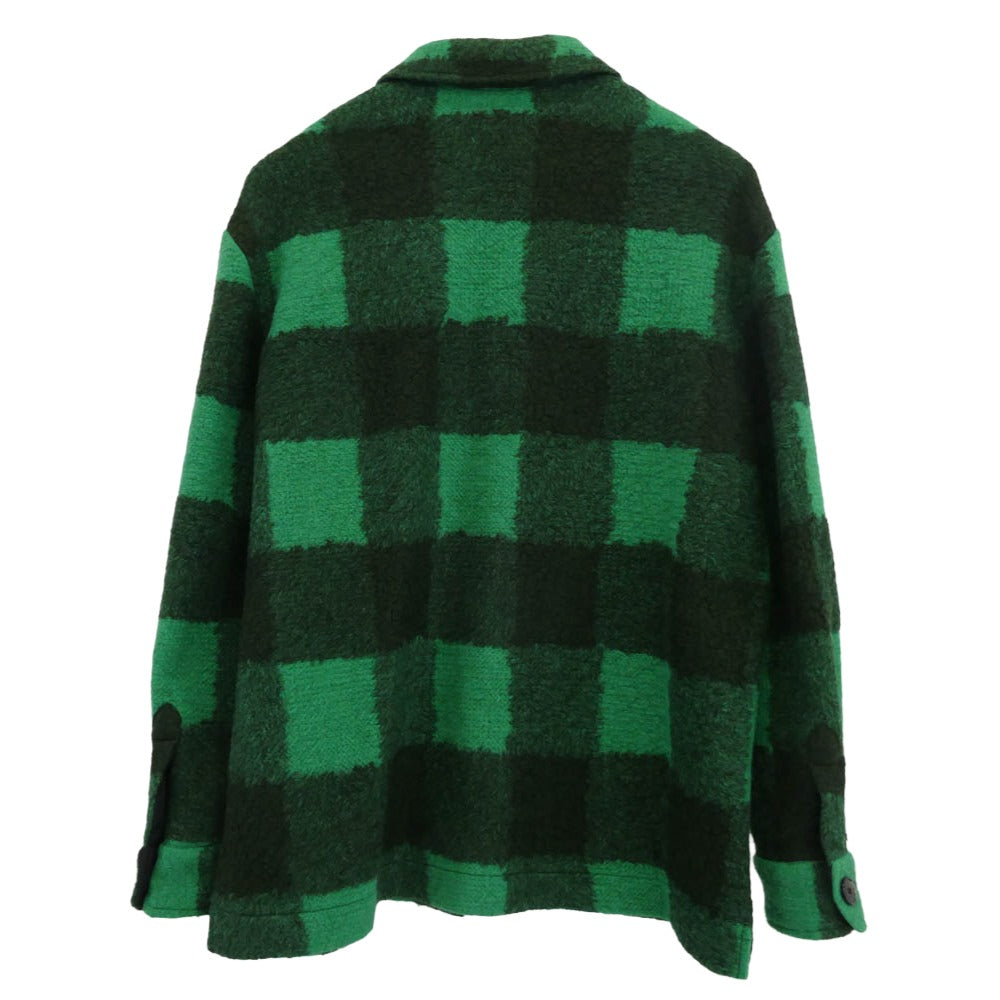 ドロールドムッシュ A-JT127-PL005 CARREAUX SHT JACKET チェック ソフト オーバー シャツ ジャケット グリーン系 M【中古】
