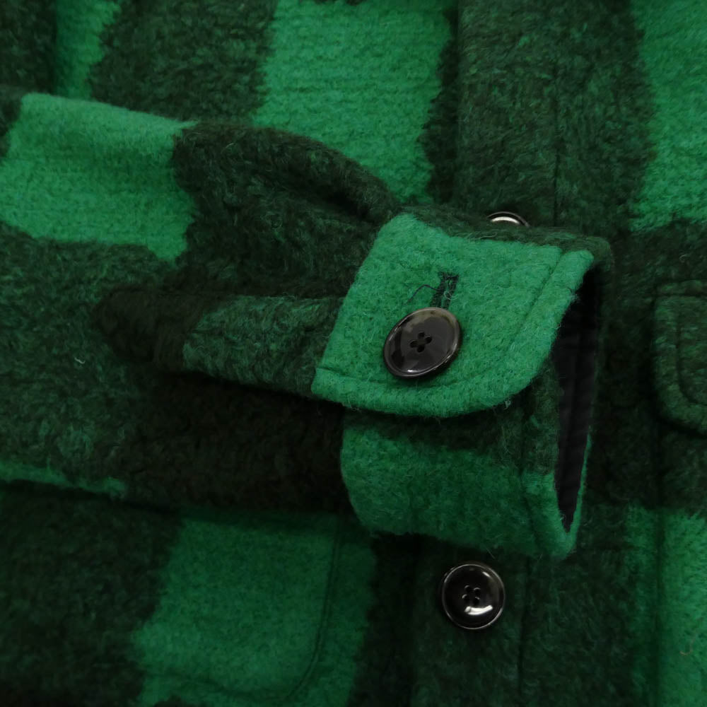 ドロールドムッシュ A-JT127-PL005 CARREAUX SHT JACKET チェック ソフト オーバー シャツ ジャケット グリーン系 M【中古】