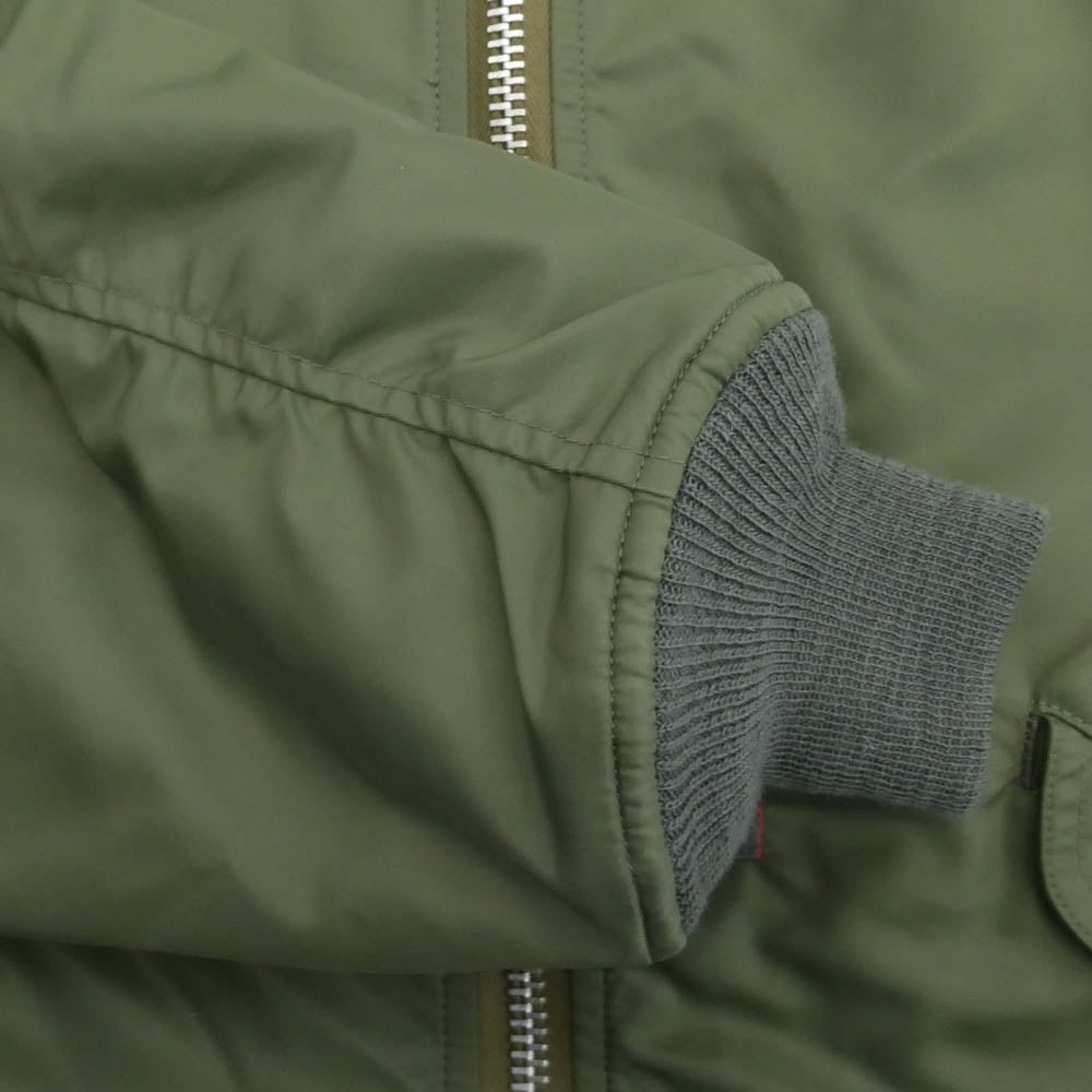 JUNYA WATANABE COMME des GARCONS MAN ジュンヤワタナベコムデギャルソンマン WH-J029 AD2021 ナイロンツイル バックプリント MA-1 ミリタリー フライト ボンバー ジャケット ブルゾン カーキ系 XS【中古】