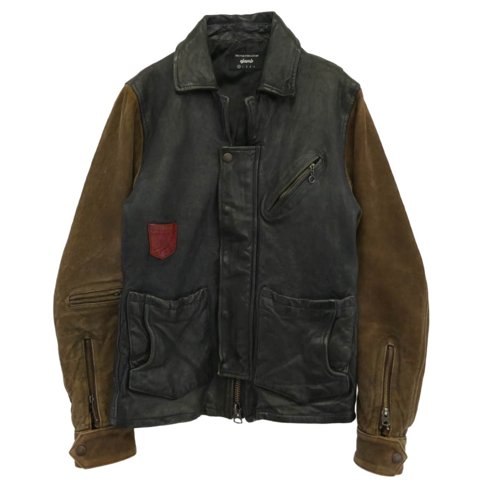glamb グラム GB0419 JKT02 Durden Leather JKT ベジタブルタンニン ラムレザー ジャケット ブラック系 ブラウン系【中古】