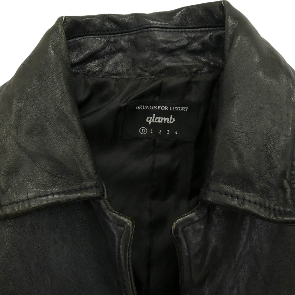 glamb グラム GB0419 JKT02 Durden Leather JKT ベジタブルタンニン ラムレザー ジャケット ブラック系 ブラウン系【中古】