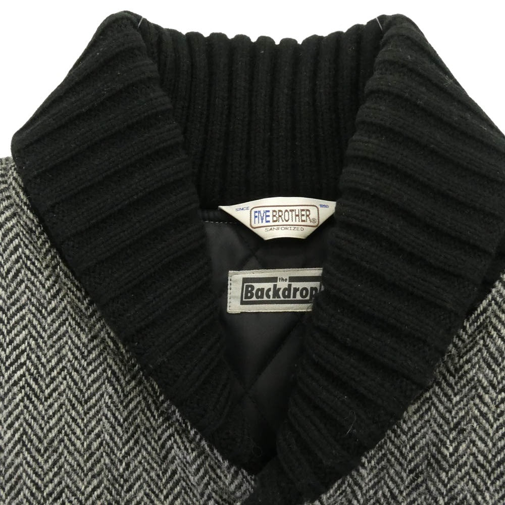 FIVE BROTHER ファイブブラザー Harris Tweed ウールブルゾン ジャケット ブラック系 M【中古】