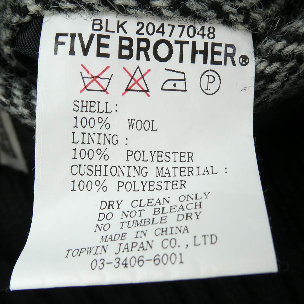 FIVE BROTHER ファイブブラザー Harris Tweed ウールブルゾン ジャケット ブラック系 M【中古】