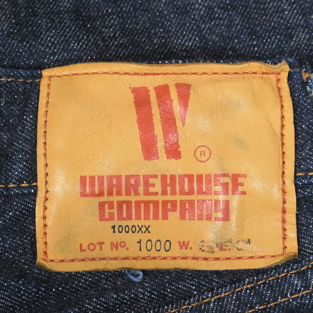 WAREHOUSE ウエアハウス 1000XX 初期タグ ボタンフライ デニム パンツ インディゴブルー系 W30程度【中古】