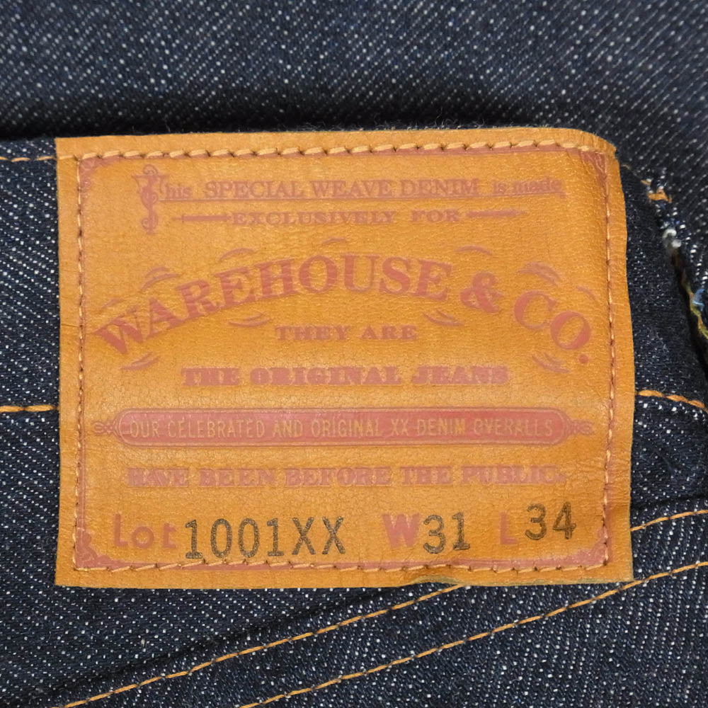 WAREHOUSE ウエアハウス 1001XX ボタンフライ デニム パンツ インディゴブルー系 31【極上美品】【中古】