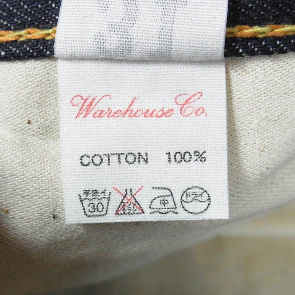 WAREHOUSE ウエアハウス 1001XX ボタンフライ デニム パンツ インディゴブルー系 31【極上美品】【中古】