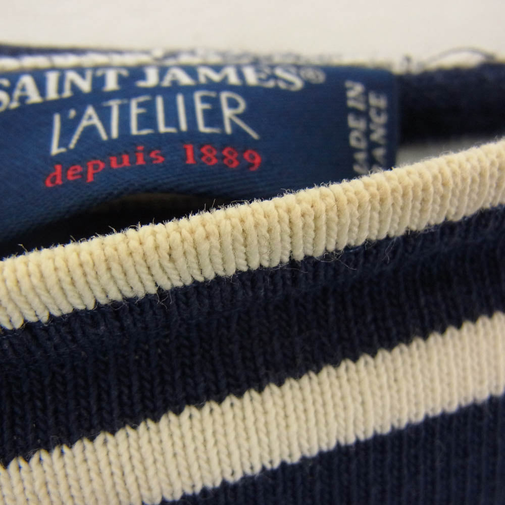 SAINT JAMES セントジェームス 6SGPON フランス製 L'ATELIER ラトリエ バスク シャツ ネイビー系 L【中古】