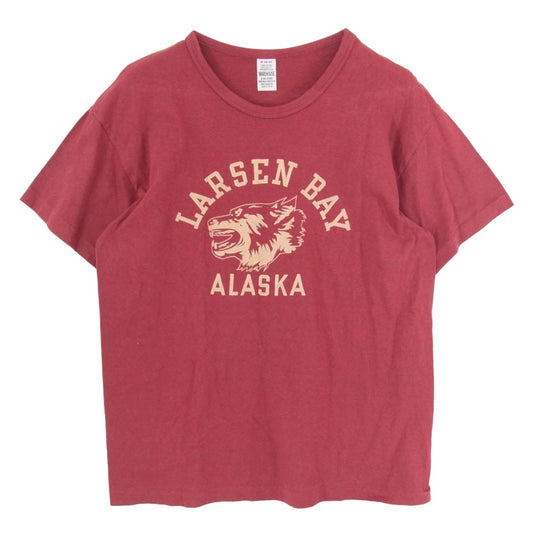 WAREHOUSE ウエアハウス 2ND-HAND プリント 半袖 Tシャツ エンジ系 M【中古】