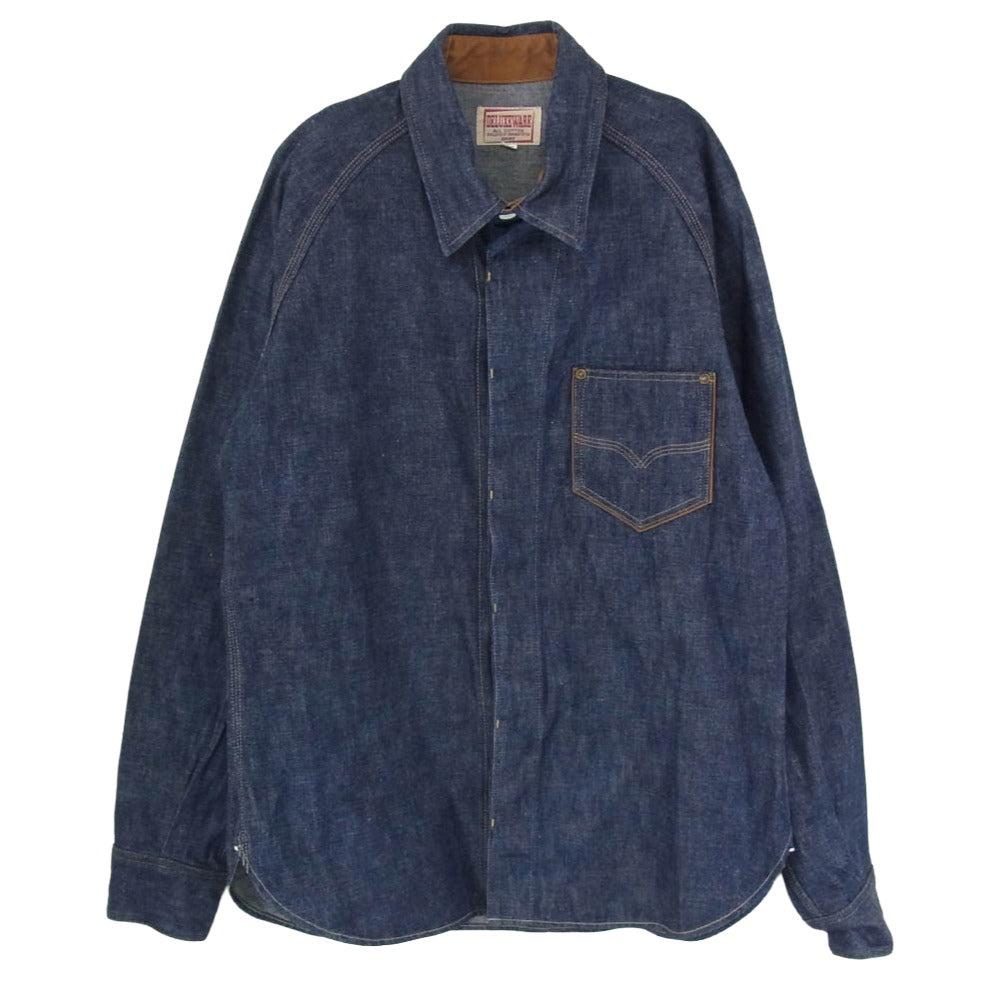 デラックスウエア 7640 DENIM SHIRT デニム シャツ インディゴブルー系 L【中古】