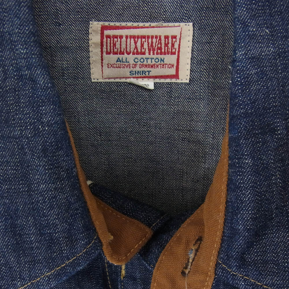 デラックスウエア 7640 DENIM SHIRT デニム シャツ インディゴブルー系 L【中古】