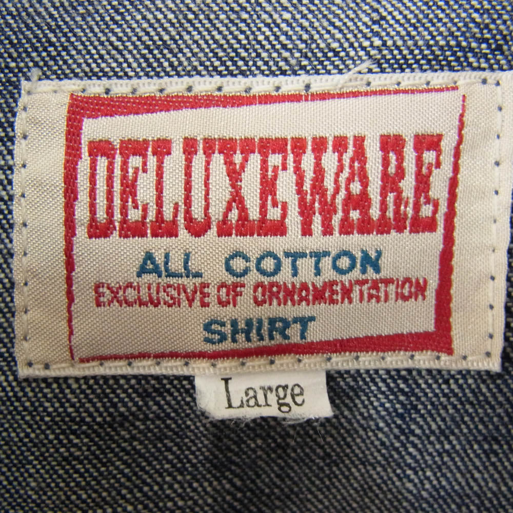 デラックスウエア 7640 DENIM SHIRT デニム シャツ インディゴブルー系 L【中古】
