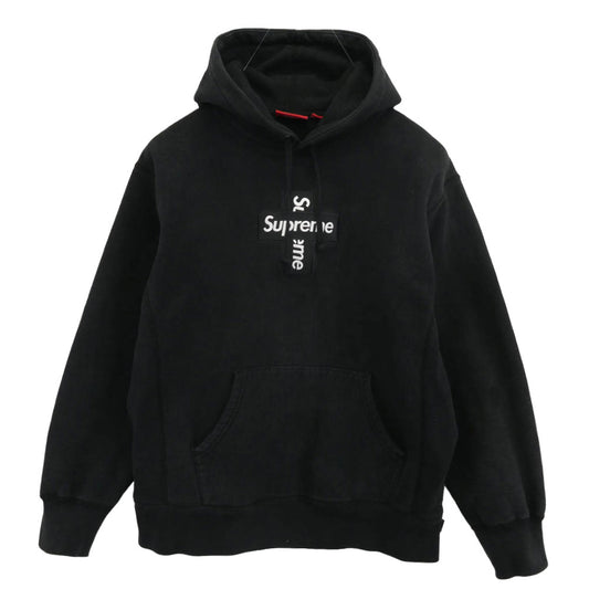 Supreme シュプリーム Cross Box Logo Hoodie クロスボックス ロゴ フーディー プルオーバー パーカー スウェットシャツ ブラック系 M【中古】