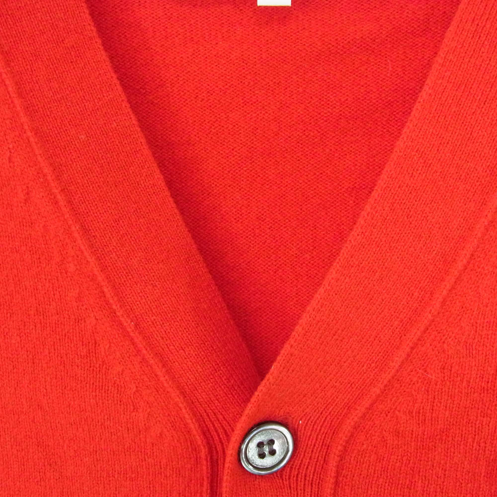 PLAY COMME des GARCONS プレイコムデギャルソン AZ-N008 WOOL CARDIGAN ハートワッペン ロゴ ウール ニット カーディガン レッド系 S【中古】