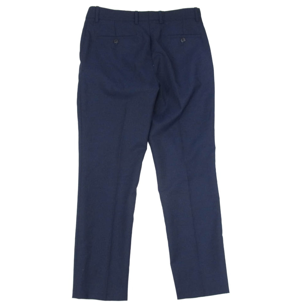 MAISON MARGIELA メゾンマルジェラ 19ss S50KA0443 WOOL SLACKS ボタンフライ ウール スラックス パンツ ネイビー系 44【中古】