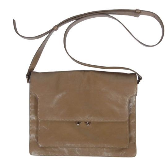 MARNI マルニ 20aw SBMQ0032Y0 Trunk Soft トランクソフト レザーショルダーバッグ ライトブラウン系【中古】