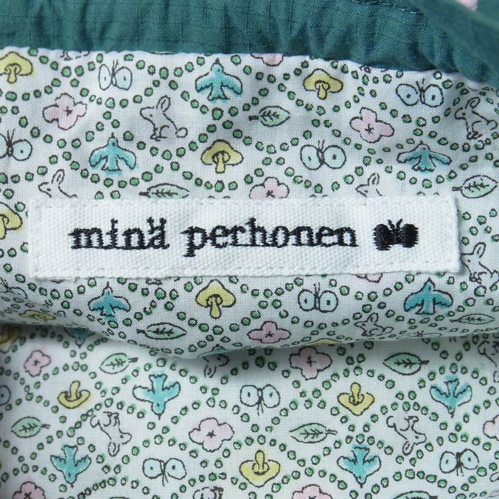 mina perhonen ミナペルホネン ads7260p lueur 巾着 ポシェット ショルダー ポーチ バッグ グリーン系【中古】