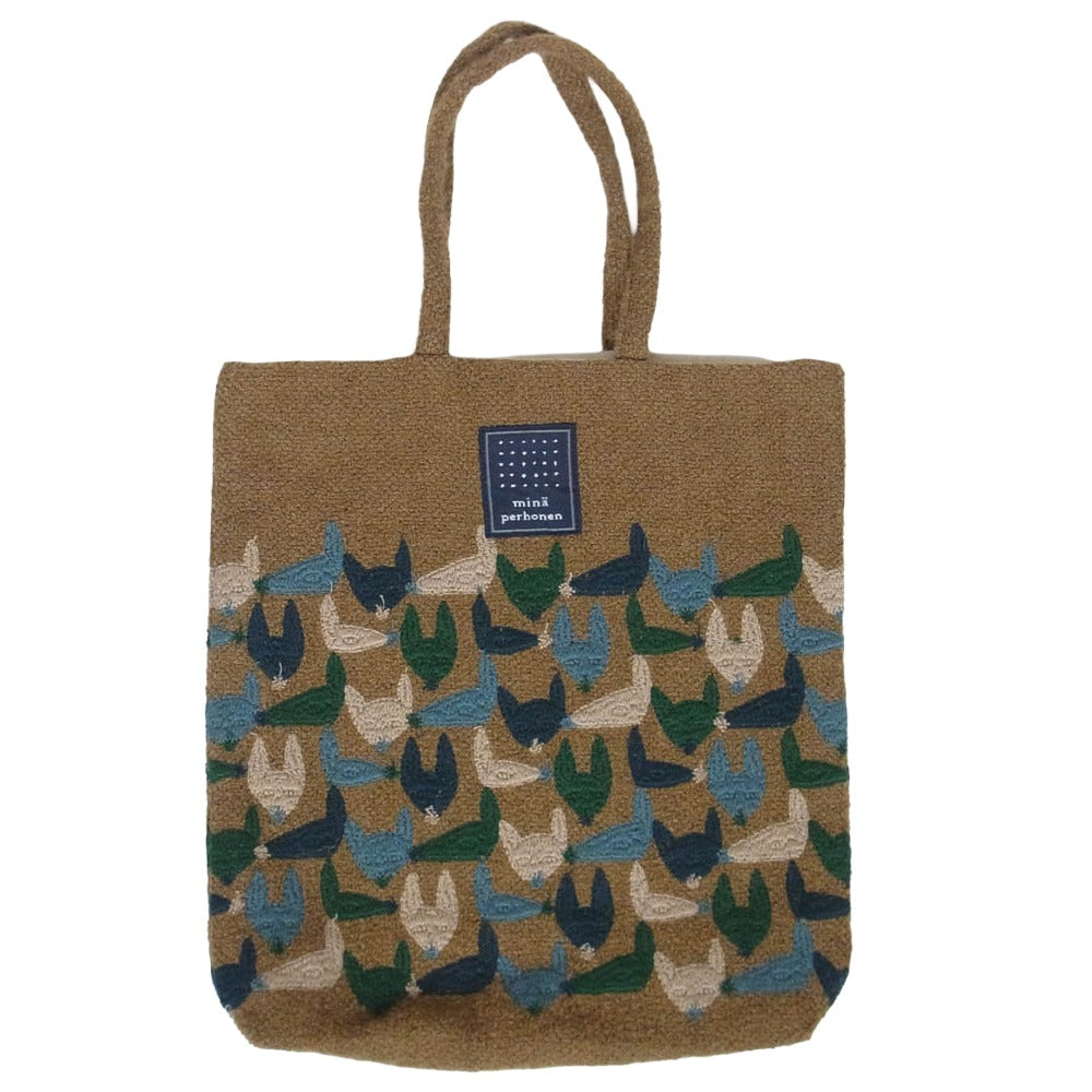 mina perhonen ミナペルホネン ya9841 repo toast bag トースト トート ハンド バッグ ブラウン系【中古】