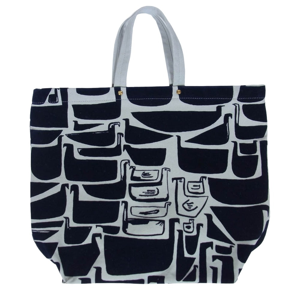 mina perhonen ミナペルホネン acs9863 birdland バードランド トートバッグ ダークネイビー系【中古】