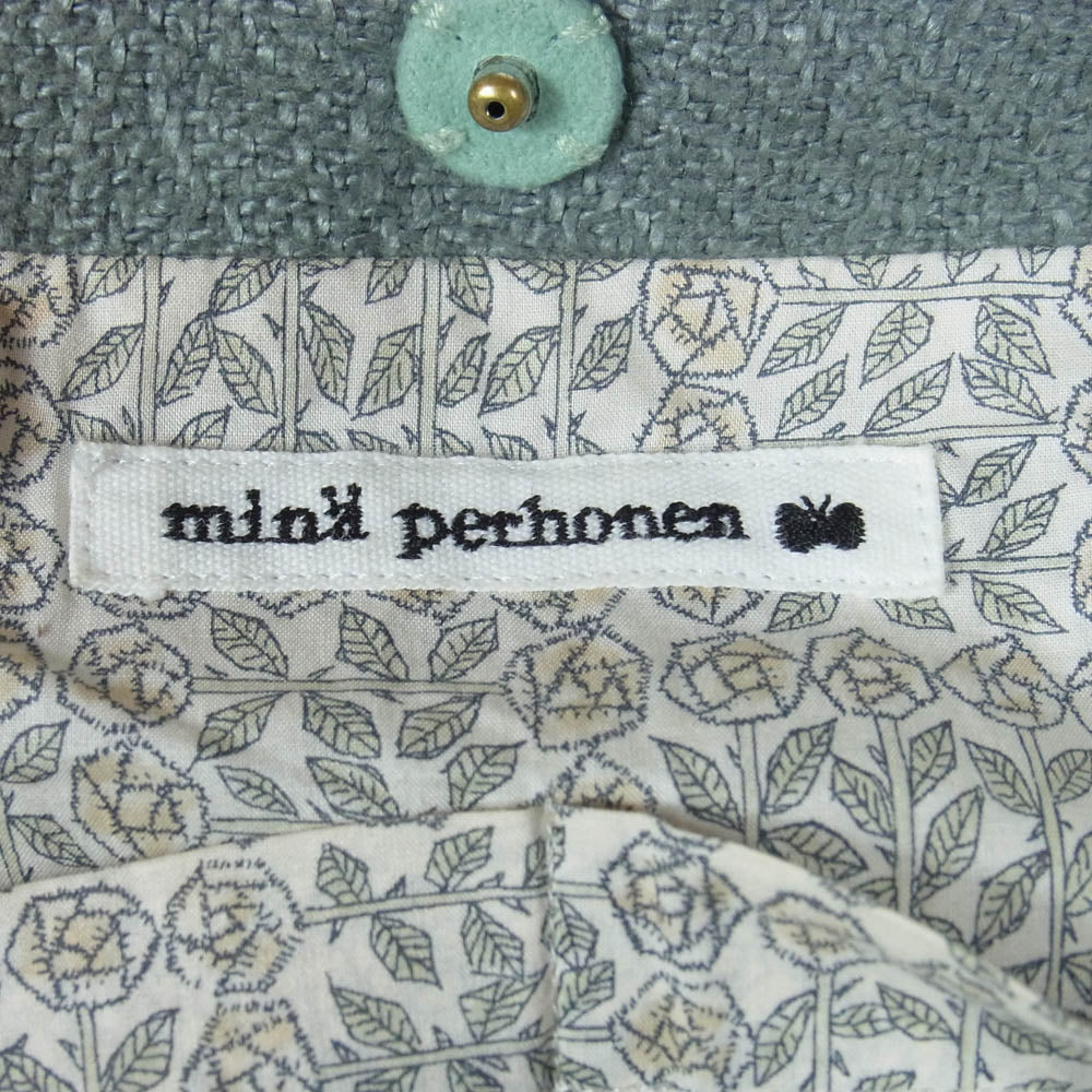 mina perhonen ミナペルホネン ys9938 go! リネン ショルダー バッグ グリーン系【中古】