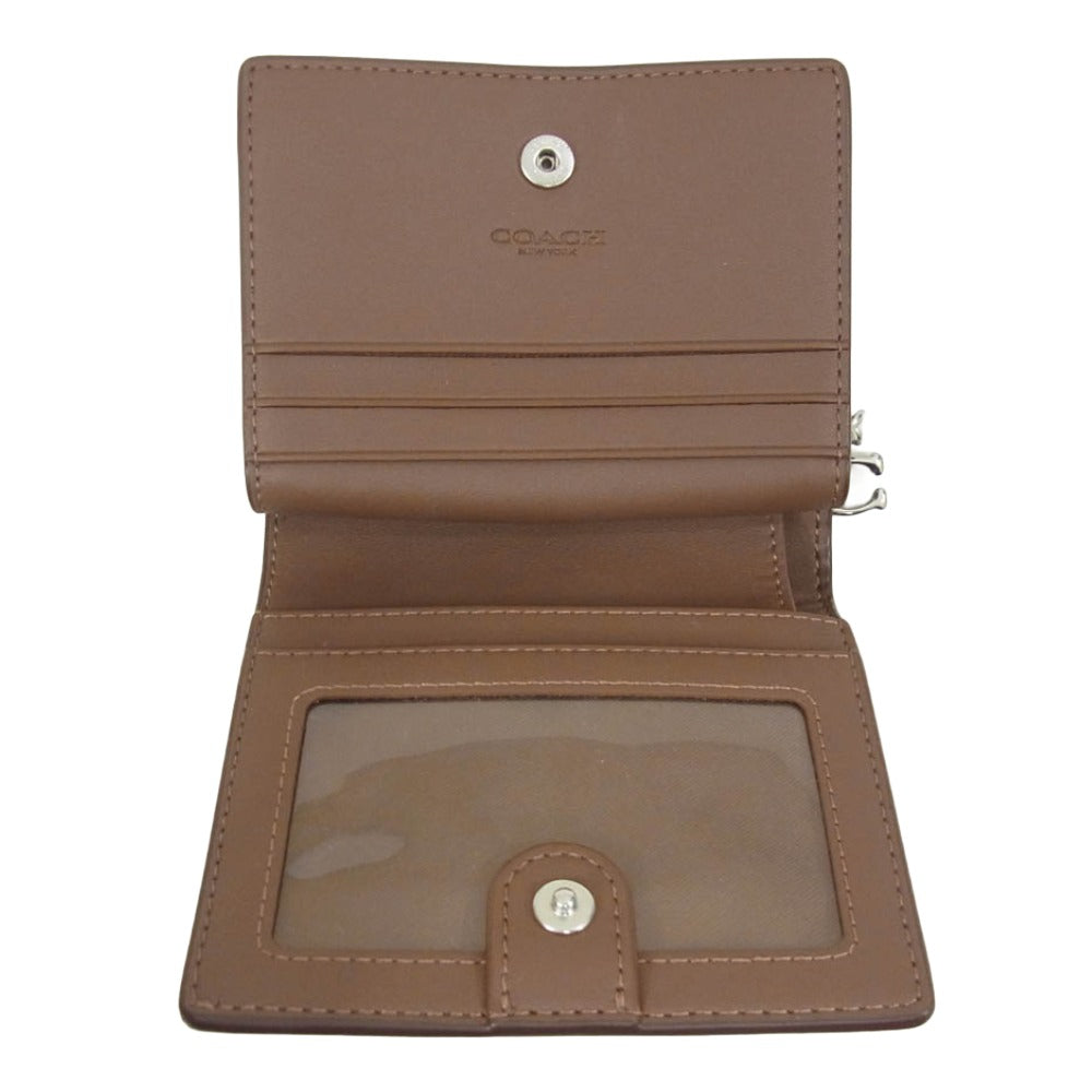 COACH コーチ C2862 スナップ 二つ折り財布 ウォレット ブラウン系【中古】