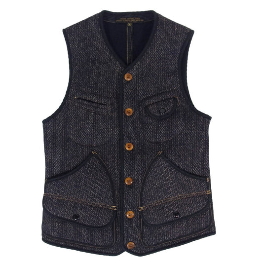 FREEWHEELERS フリーホイーラーズ BRIDGE PORT VEST ブリッジポート ビーチクロス ベスト ブラック系 38【中古】