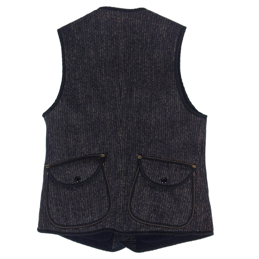 FREEWHEELERS フリーホイーラーズ BRIDGE PORT VEST ブリッジポート ビーチクロス ベスト ブラック系 38【中古】