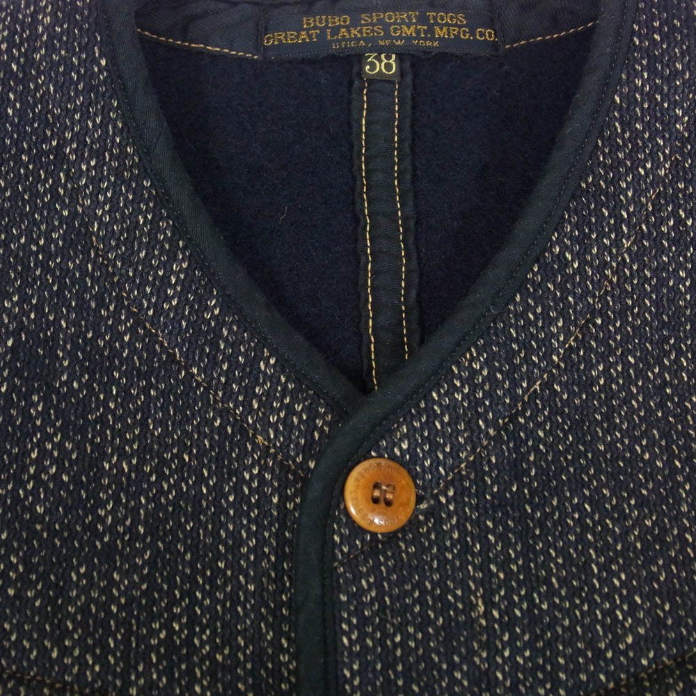 FREEWHEELERS フリーホイーラーズ BRIDGE PORT VEST ブリッジポート ビーチクロス ベスト ブラック系 38【中古】