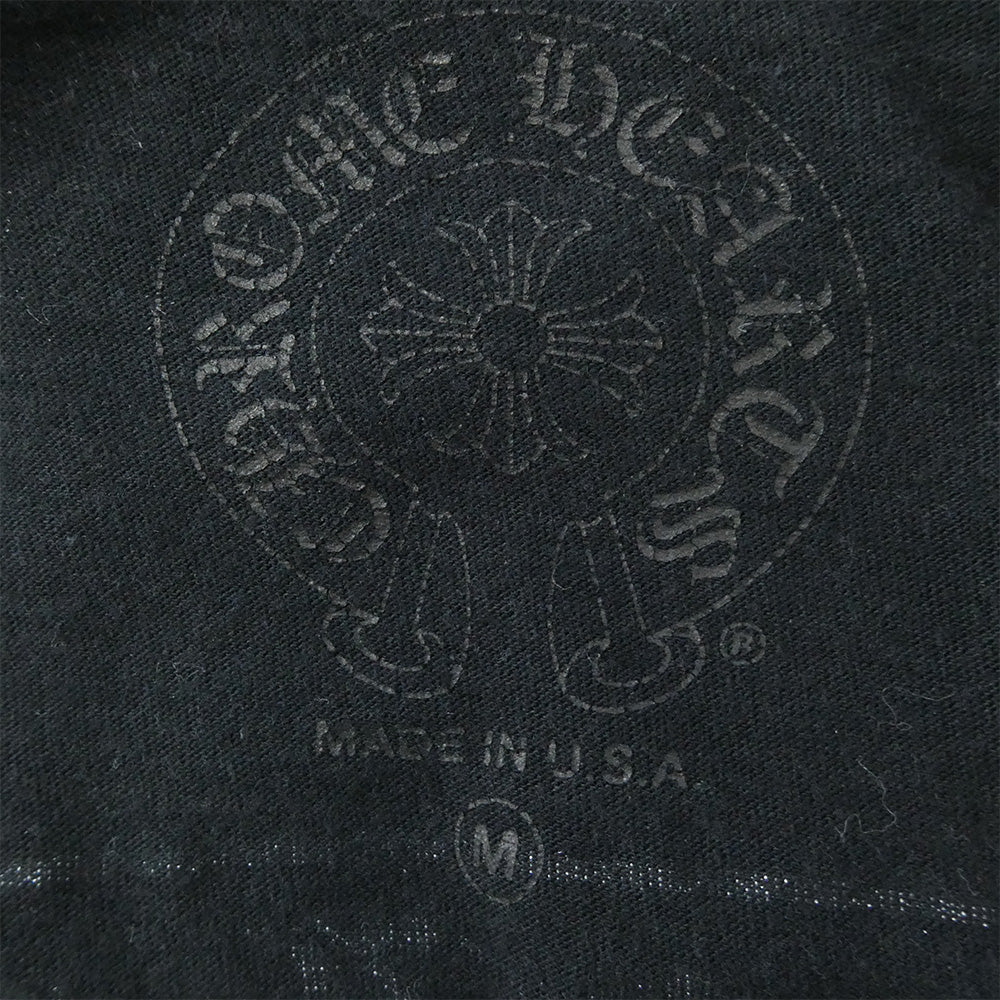 CHROME HEARTS クロムハーツ（原本無） 2212-304-0598 東京限定 スクロール ロゴ バックプリント 胸ポケット Tシャツ 半袖カットソー ブラック系 M【中古】