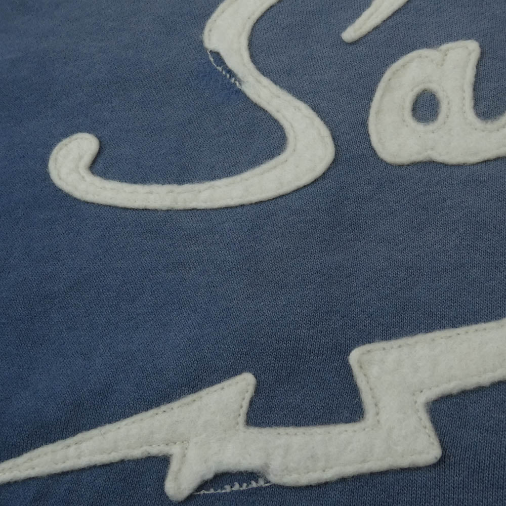 SAINT MICHAEL セントマイケル 25SS SM-HR8-0000-046 CRW-N SWEAT SAINT ヴィンテージ加工 アップリケロゴ スウェットシャツ トレーナー ブルー系 L【中古】