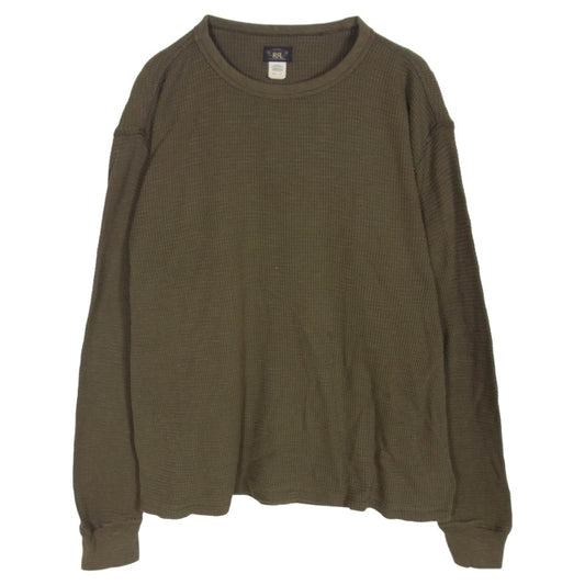 RRL ダブルアールエル サーマル ロングスリーブ 長袖 カットソー カーキ系 L【中古】