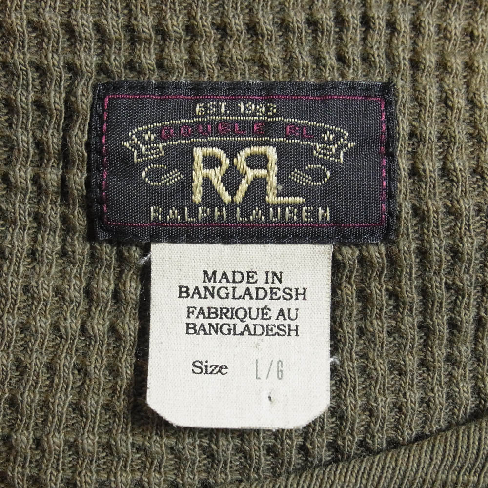 RRL ダブルアールエル サーマル ロングスリーブ 長袖 カットソー カーキ系 L【中古】
