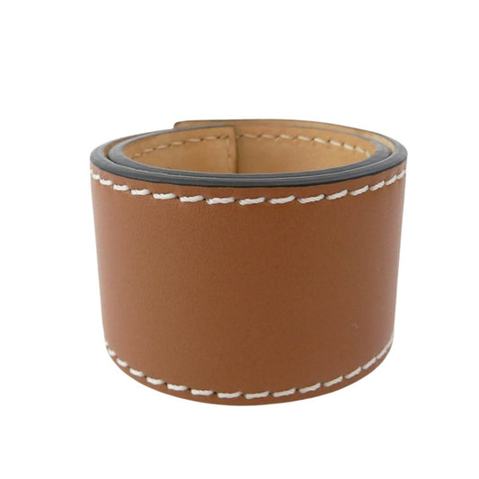 LOEWE ロエベ アナグラム ロゴ スモール スラップ レザー ブレスレット ブラウン系【中古】