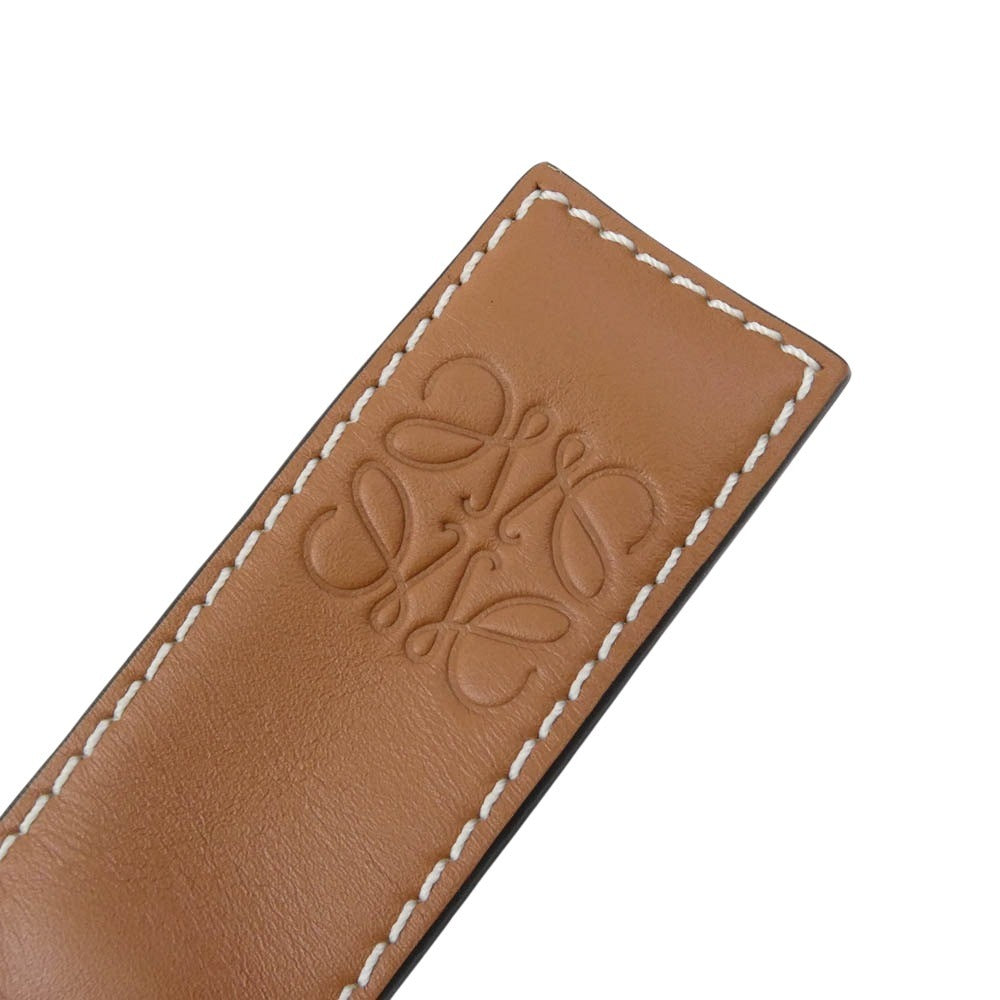 LOEWE ロエベ アナグラム ロゴ スモール スラップ レザー ブレスレット ブラウン系【中古】