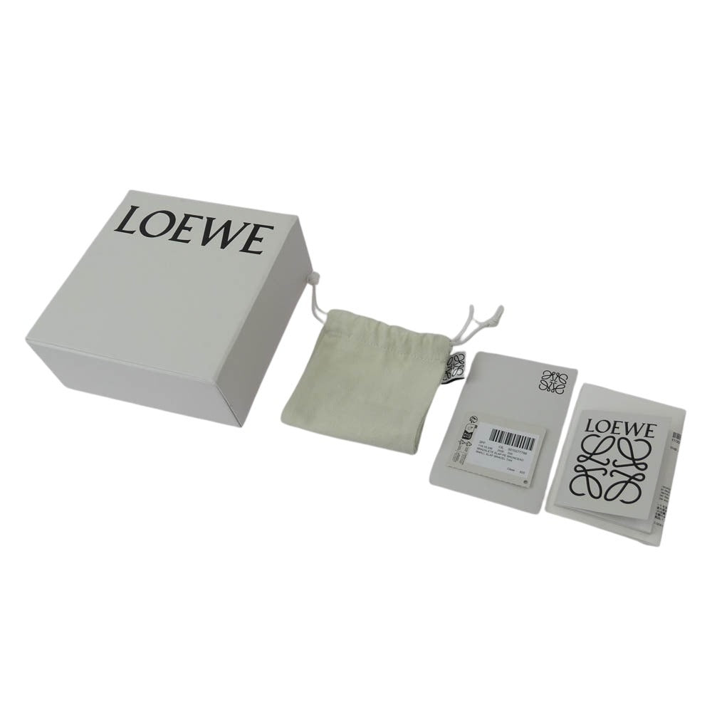 LOEWE ロエベ アナグラム ロゴ スモール スラップ レザー ブレスレット ブラウン系【中古】