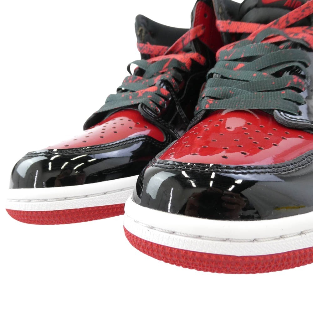 NIKE AIR JORDAN ナイキ ジョーダン 555088-063 Air Jordan 1 High OG Patent Bred エア ジョーダン 1 ハイ パテント ブレッド スニーカー ブラック系 レッド系 26.5cm【極上美品】【中古】