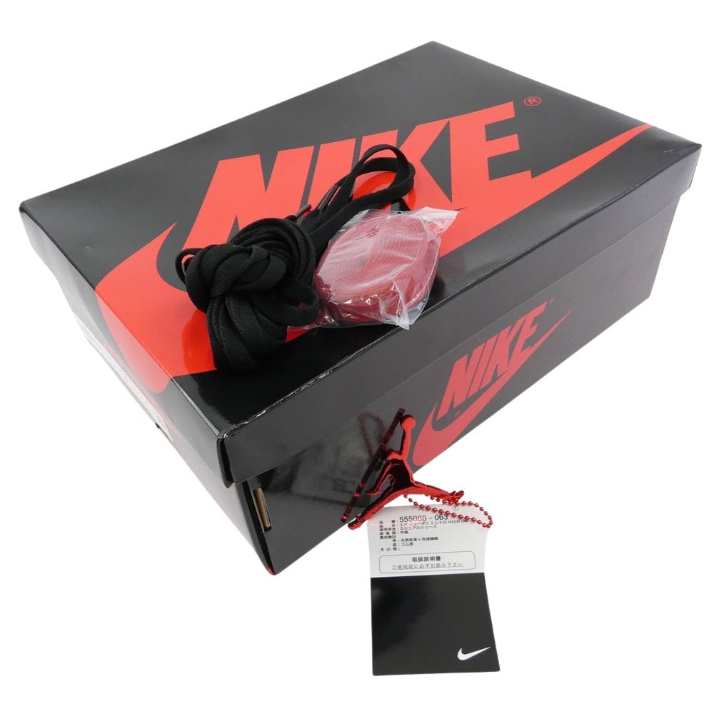 NIKE AIR JORDAN ナイキ ジョーダン 555088-063 Air Jordan 1 High OG Patent Bred エア ジョーダン 1 ハイ パテント ブレッド スニーカー ブラック系 レッド系 26.5cm【極上美品】【中古】