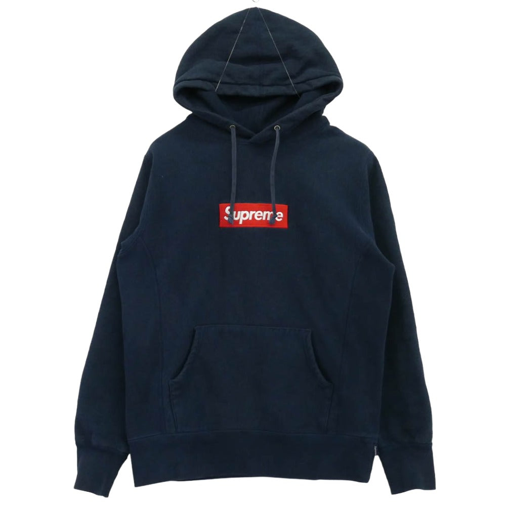 Supreme シュプリーム 12AW Box Logo Hooded Sweatshirt ボックスロゴ フーデッド フーディー スウェットシャツ パーカー ネイビー系 S【中古】