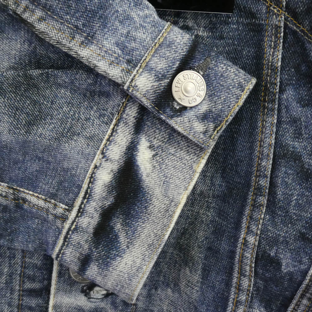 JUNYA WATANABE COMME des GARCONS MAN ジュンヤワタナベコムデギャルソンマン WO-J911-100 eYe アイ BerBerJin Levi's ベルベルジン リーバイス 転写プリント トロンプルイユ デニム ジャケット インディゴブルー系 L【新古品】【未使用】【中古】