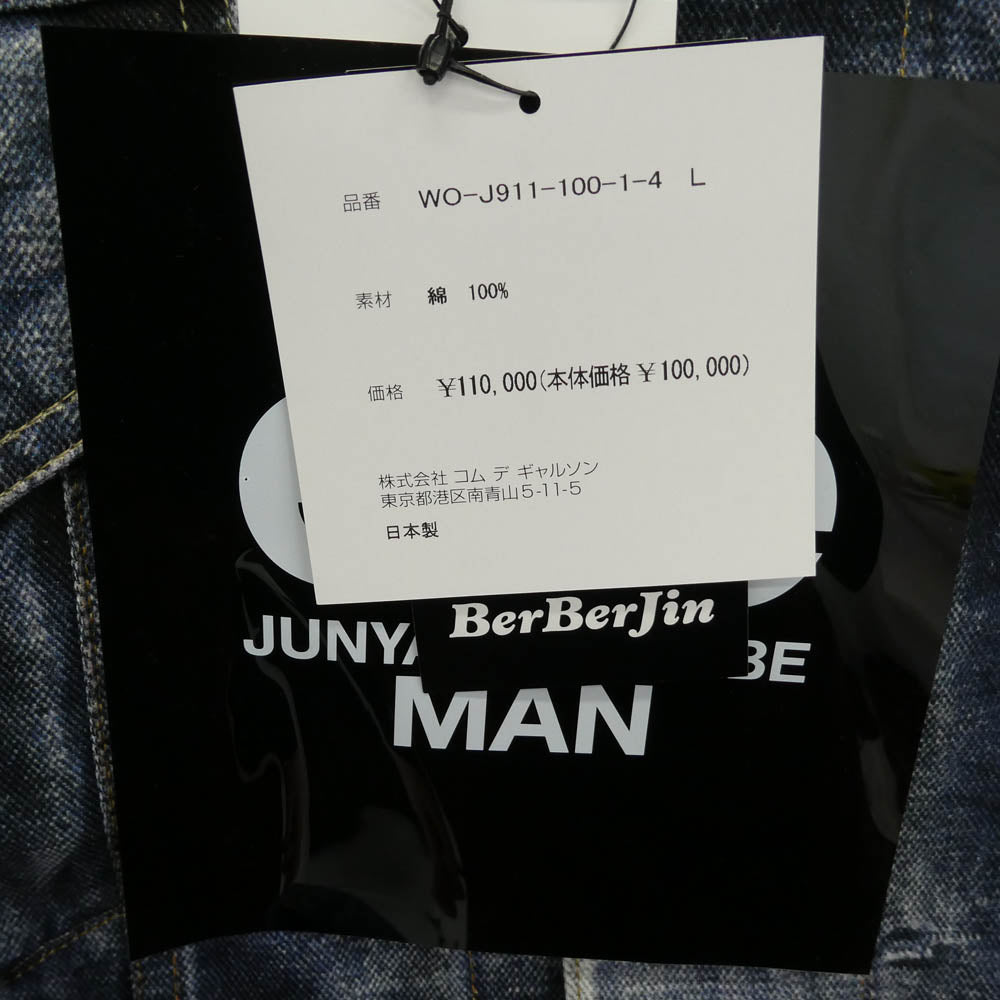 JUNYA WATANABE COMME des GARCONS MAN ジュンヤワタナベコムデギャルソンマン WO-J911-100 eYe アイ BerBerJin Levi's ベルベルジン リーバイス 転写プリント トロンプルイユ デニム ジャケット インディゴブルー系 L【新古品】【未使用】【中古】