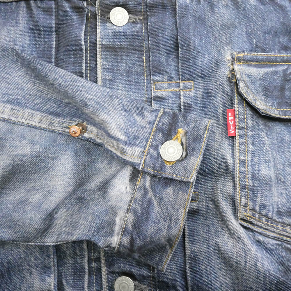 JUNYA WATANABE COMME des GARCONS MAN ジュンヤワタナベコムデギャルソンマン WO-J910-100 eYe アイ BerBerJin Levi's ベルベルジン リーバイス 転写プリント トロンプルイユ 507XX 2nd Gジャン デニム ジャケット インディゴブルー系 M【新古品】【未使用】【中古】