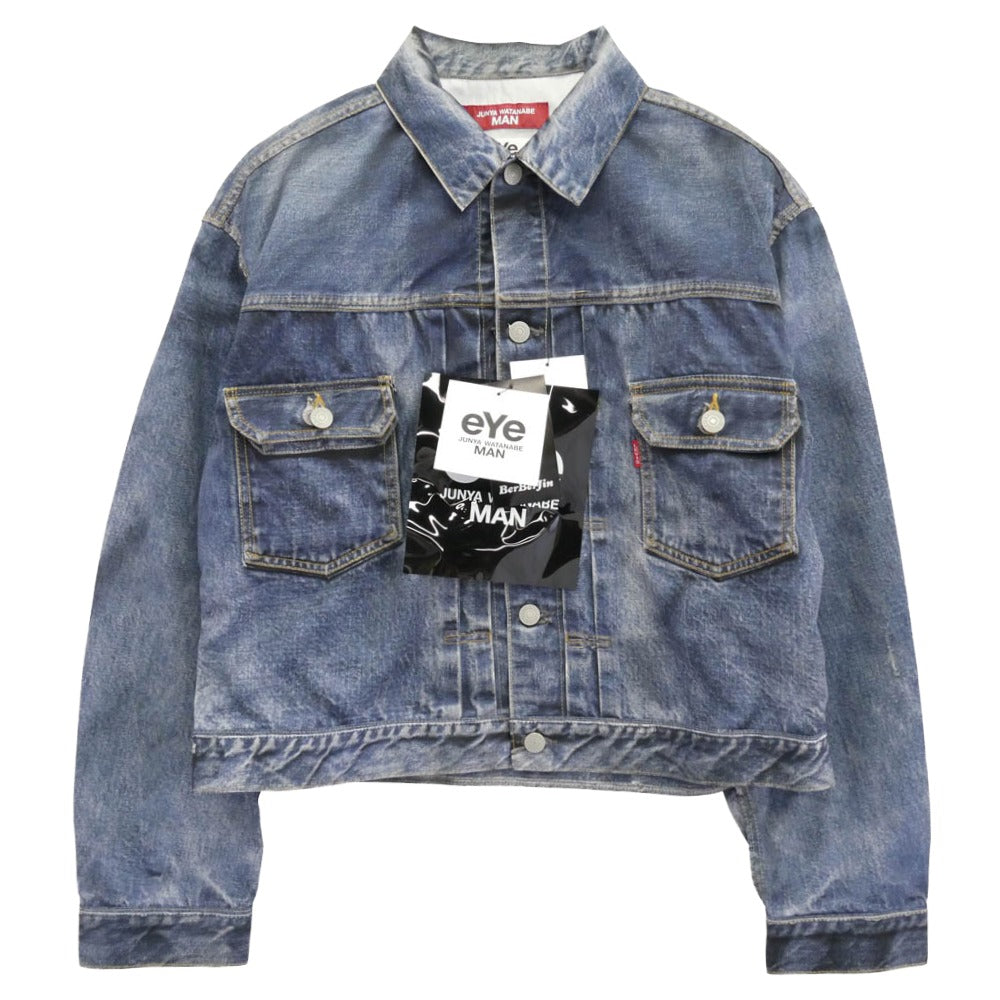 JUNYA WATANABE COMME des GARCONS MAN ジュンヤワタナベコムデギャルソンマン WO-J910-100 eYe アイ BerBerJin Levi's ベルベルジン 転写プリント トロンプルイユ リーバイス 507XX 2nd Gジャン デニム ジャケット インディゴブルー系 L【新古品】【未使用】【中古】