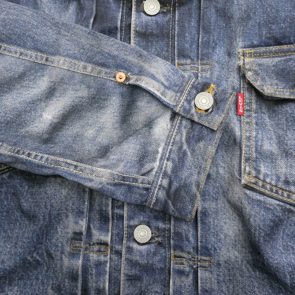 JUNYA WATANABE COMME des GARCONS MAN ジュンヤワタナベコムデギャルソンマン WO-J910-100 eYe アイ BerBerJin Levi's ベルベルジン 転写プリント トロンプルイユ リーバイス 507XX 2nd Gジャン デニム ジャケット インディゴブルー系 L【新古品】【未使用】【中古】