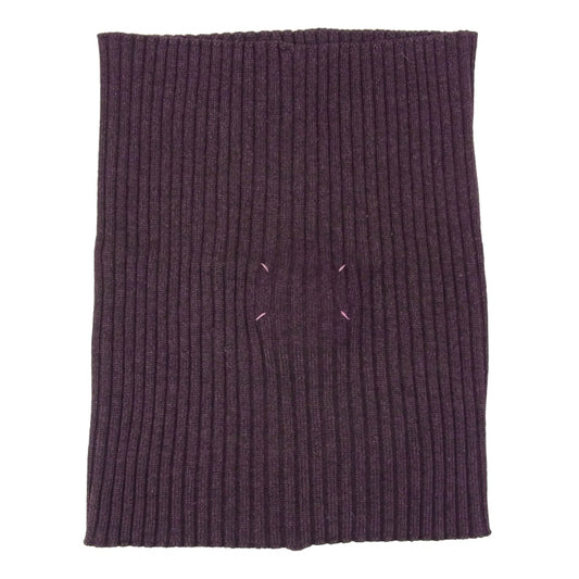 MAISON MARTIN MARGIELA メゾンマルタンマルジェラ 12AW S31TE0107 4ライン 四つタグ NECK WARMER ウール シルク混 ニット ネックウォーマー ワインレッド系【中古】