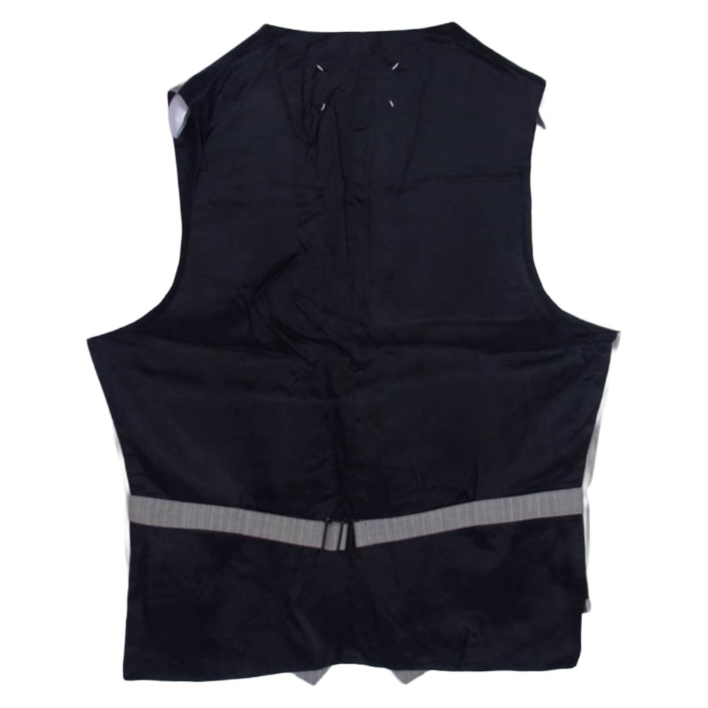 MAISON MARTIN MARGIELA メゾンマルタンマルジェラ 15SS S30FB0068 14ライン 四つタグ ストライプ ジレ ベスト ブラック系【中古】