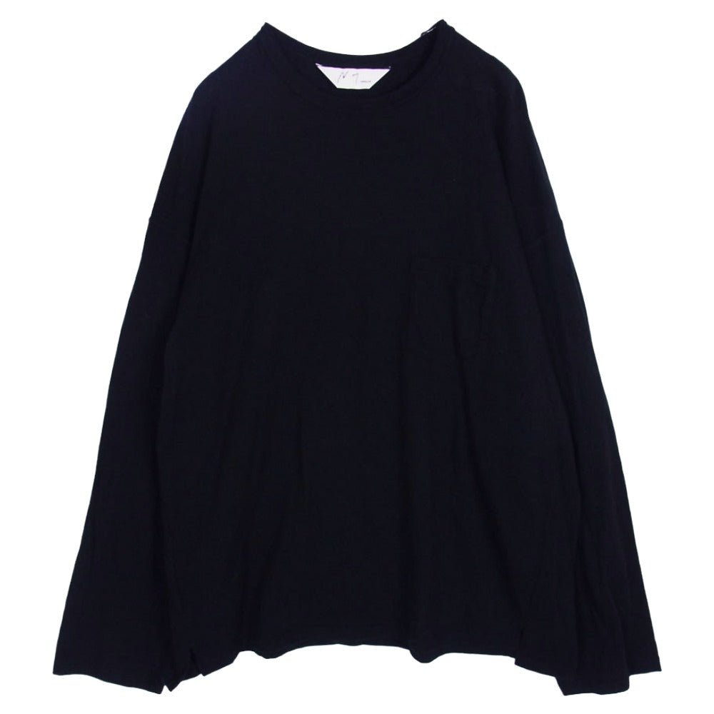 ANCELLM アンセルム ANC-CT74 C/R OVER CREWNECK LS T-SHIRT ロングスリーブ カットソー ブラック系 2【中古】
