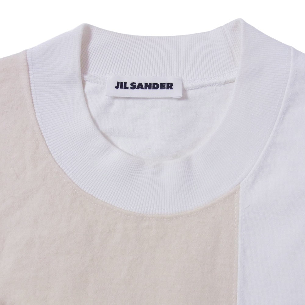JIL SANDER ジルサンダー 19AW JSMP707046 パッチワーク 長袖 ロングスリーブ カットソー Tシャツ オフホワイト系 M【中古】