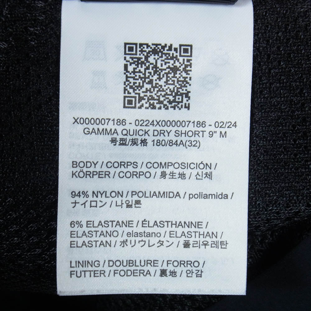 ARC'TERYX アークテリクス X000007186 Gamma Quick Dry Short ガンマ クイックドライ ショートパンツ ブラック系 32【中古】
